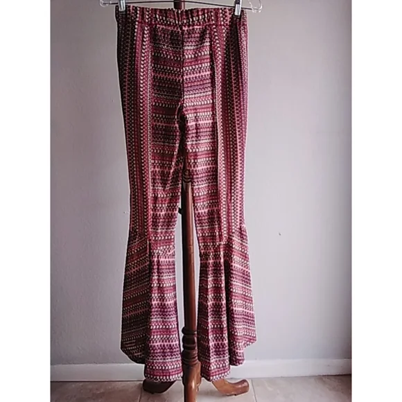 💕NWOT 💕 Women's Free People Flare Pants Size S Pink Combo